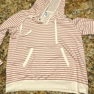 Size XL lightweight striped drawstring hoodie